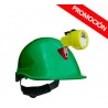 Kit Lámpara Minera KL 3500 + Casco ABS Verde C/Portalamparas